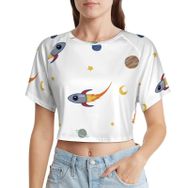 AILLOSA Racerback Tank Top Yuvarlak Yaka Kısa Kol GFY-10 Kadın T-shirt
