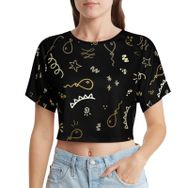 AILLOSA Racerback Tank Top Yuvarlak Yaka Kısa Kol GFY-22 Kadın T-shirt