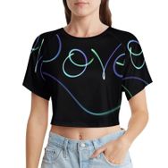 AILLOSA Racerback Tank Top Yuvarlak Yaka Kısa Kol GFY-23 Kadın T-shirt