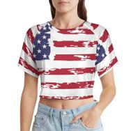 AILLOSA Racerback Tank Top Yuvarlak Yaka Kısa Kol GFY-27 Kadın T-shirt