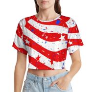 AILLOSA Racerback Tank Top Yuvarlak Yaka Kısa Kol GFY-41 Kadın T-shirt