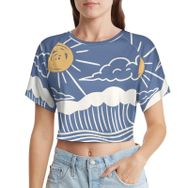 AILLOSA Racerback Tank Top Yuvarlak Yaka Kısa Kol TH-109 Kadın T-shirt