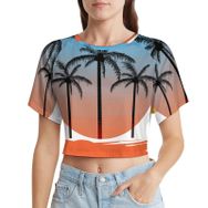 AILLOSA Racerback Tank Top Yuvarlak Yaka Kısa Kol TH-111 Kadın T-shirt