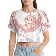 AILLOSA Racerback Tank Top Yuvarlak Yaka Kısa Kol TH-113 Kadın T-shirt