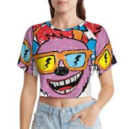AILLOSA Racerback Tank Top Yuvarlak Yaka Kısa Kol TH-126 Kadın T-shirt