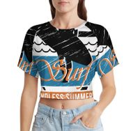 AILLOSA Racerback Tank Top Yuvarlak Yaka Kısa Kol TH-130 Kadın T-shirt