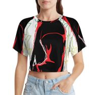 AILLOSA Racerback Tank Top Yuvarlak Yaka Kısa Kol TH-134 Kadın T-shirt