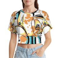 AILLOSA Racerback Tank Top Yuvarlak Yaka Kısa Kol TH-141 Kadın T-shirt