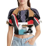 AILLOSA Racerback Tank Top Yuvarlak Yaka Kısa Kol TH-166 Kadın T-shirt