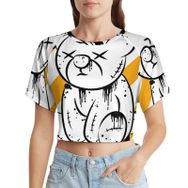 AILLOSA Racerback Tank Top Yuvarlak Yaka Kısa Kol TH-168 Kadın T-shirt