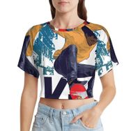 AILLOSA Racerback Tank Top Yuvarlak Yaka Kısa Kol TH-169 Kadın T-shirt