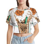 AILLOSA Racerback Tank Top Yuvarlak Yaka Kısa Kol TH-171 Kadın T-shirt