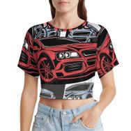 AILLOSA Racerback Tank Top Yuvarlak Yaka Kısa Kol TH-172 Kadın T-shirt