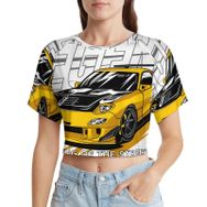AILLOSA Racerback Tank Top Yuvarlak Yaka Kısa Kol TH-173 Kadın T-shirt
