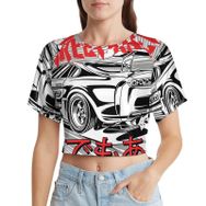 AILLOSA Racerback Tank Top Yuvarlak Yaka Kısa Kol TH-174 Kadın T-shirt