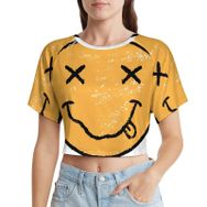 AILLOSA Racerback Tank Top Yuvarlak Yaka Kısa Kol TH-177 Kadın T-shirt