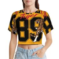AILLOSA Racerback Tank Top Yuvarlak Yaka Kısa Kol TH-181 Kadın T-shirt