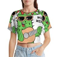 AILLOSA Racerback Tank Top Yuvarlak Yaka Kısa Kol TH-185 Kadın T-shirt