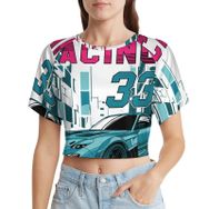 AILLOSA Racerback Tank Top Yuvarlak Yaka Kısa Kol TH-197 Kadın T-shirt
