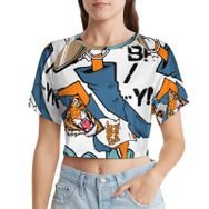 AILLOSA Racerback Tank Top Yuvarlak Yaka Kısa Kol TH-198 Kadın T-shirt