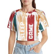 AILLOSA Racerback Tank Top Yuvarlak Yaka Kısa Kol TH-286 Kadın T-shirt
