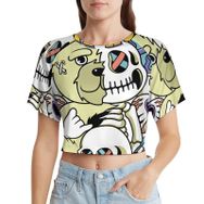 AILLOSA Racerback Tank Top Yuvarlak Yaka Kısa Kol TH-298 Kadın T-shirt