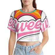 AILLOSA Racerback Tank Top Yuvarlak Yaka Kısa Kol TH-31 Kadın T-shirt