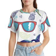 AILLOSA Racerback Tank Top Yuvarlak Yaka Kısa Kol TH-310 Kadın T-shirt