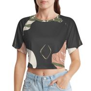 AILLOSA Racerback Tank Top Yuvarlak Yaka Kısa Kol TH-323 Kadın T-shirt