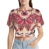 AILLOSA Racerback Tank Top Yuvarlak Yaka Kısa Kol TH-325 Kadın T-shirt