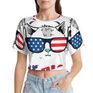 AILLOSA Racerback Tank Top Yuvarlak Yaka Kısa Kol TH-340 Kadın T-shirt