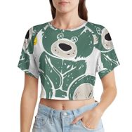 AILLOSA Racerback Tank Top Yuvarlak Yaka Kısa Kol TH-344 Kadın T-shirt