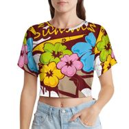 AILLOSA Racerback Tank Top Yuvarlak Yaka Kısa Kol TH-373 Kadın T-shirt
