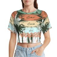 AILLOSA Racerback Tank Top Yuvarlak Yaka Kısa Kol TH-375 Kadın T-shirt