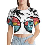 AILLOSA Racerback Tank Top Yuvarlak Yaka Kısa Kol TH-378 Kadın T-shirt