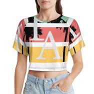 AILLOSA Racerback Tank Top Yuvarlak Yaka Kısa Kol TH-384 Kadın T-shirt