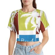 AILLOSA Racerback Tank Top Yuvarlak Yaka Kısa Kol TH-390 Kadın T-shirt