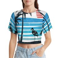 AILLOSA Racerback Tank Top Yuvarlak Yaka Kısa Kol TH-392 Kadın T-shirt
