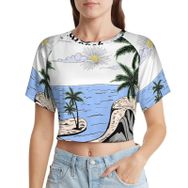 AILLOSA Racerback Tank Top Yuvarlak Yaka Kısa Kol TH-394 Kadın T-shirt