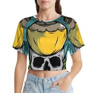 AILLOSA Racerback Tank Top Yuvarlak Yaka Kısa Kol TH-395 Kadın T-shirt