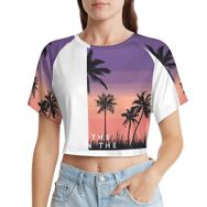 AILLOSA Racerback Tank Top Yuvarlak Yaka Kısa Kol TH-397 Kadın T-shirt