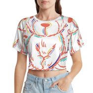 AILLOSA Racerback Tank Top Yuvarlak Yaka Kısa Kol TH-400 Kadın T-shirt