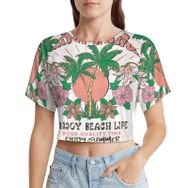 AILLOSA Racerback Tank Top Yuvarlak Yaka Kısa Kol TH-407 Kadın T-shirt