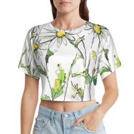 AILLOSA Racerback Tank Top Yuvarlak Yaka Kısa Kol TH-415 Kadın T-shirt