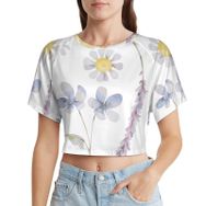 AILLOSA Racerback Tank Top Yuvarlak Yaka Kısa Kol TH-422 Kadın T-shirt