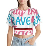 AILLOSA Racerback Tank Top Yuvarlak Yaka Kısa Kol TH-425 Kadın T-shirt