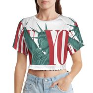 AILLOSA Racerback Tank Top Yuvarlak Yaka Kısa Kol TH-426 Kadın T-shirt