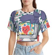 AILLOSA Racerback Tank Top Yuvarlak Yaka Kısa Kol TH-435 Kadın T-shirt