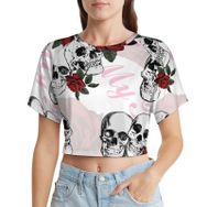 AILLOSA Racerback Tank Top Yuvarlak Yaka Kısa Kol TH-447 Kadın T-shirt