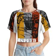 AILLOSA Racerback Tank Top Yuvarlak Yaka Kısa Kol TH-466 Kadın T-shirt